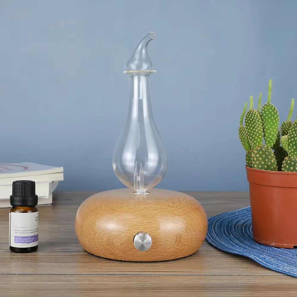 Diffuseur d’Huiles Essentielles en Bois Massif & Verre