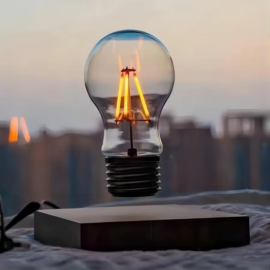 Lampe LED à ampoule en lévitation magnétique