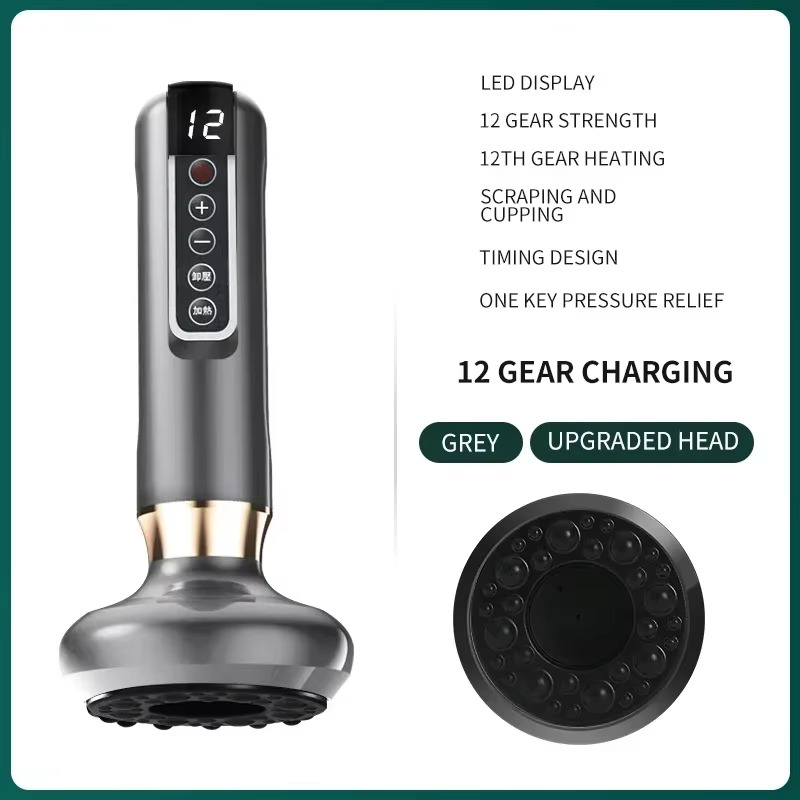 Masseur Électrique Gua Sha Tricolore – Anti-Cellulite, Infrarouge et Aspiration sous Vide