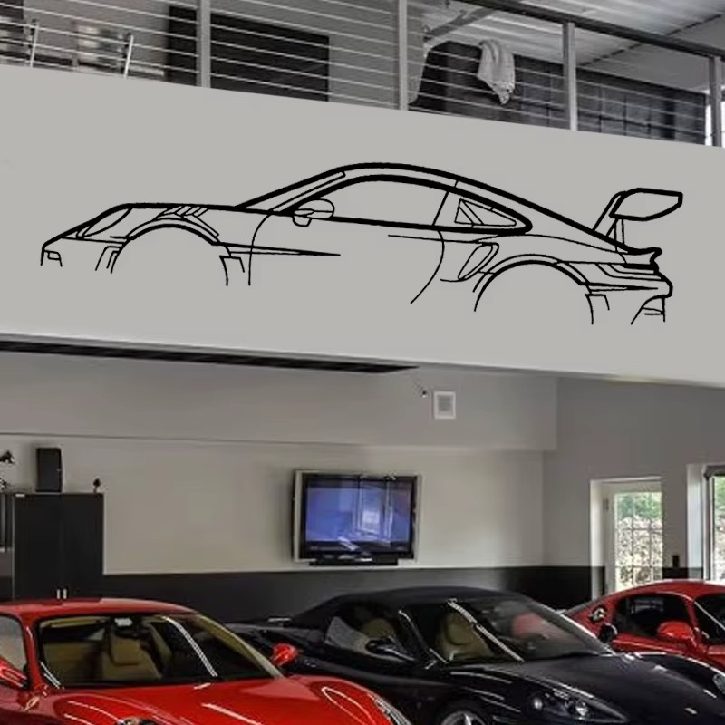 Autocollant Mural Silhouette de Voiture – Vinyle Décoratif