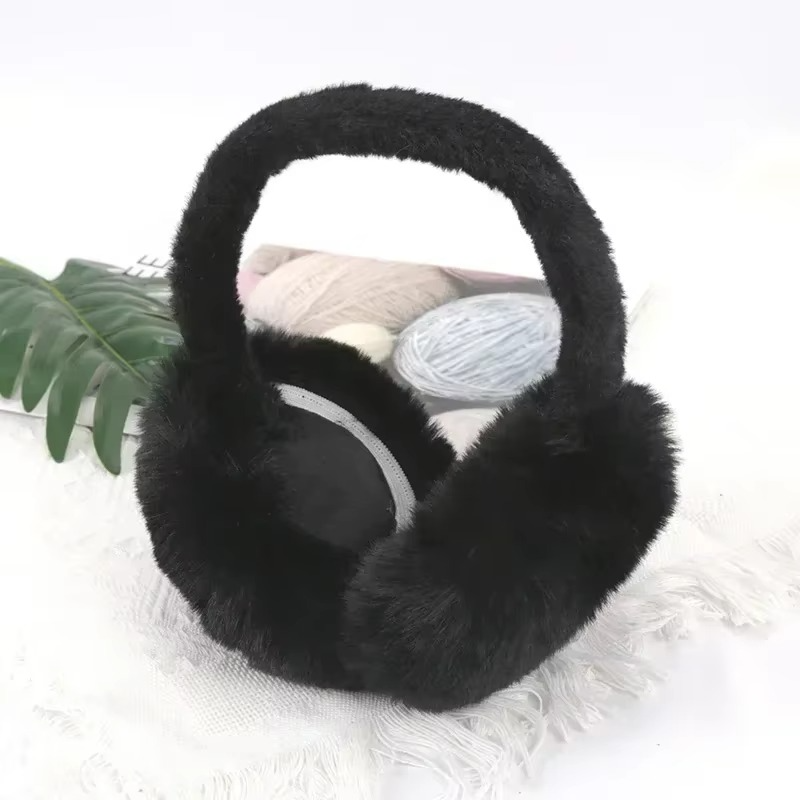 Cache-Oreilles Hiver Femme Doux et Chaud – Peluche Réglable et Pliable