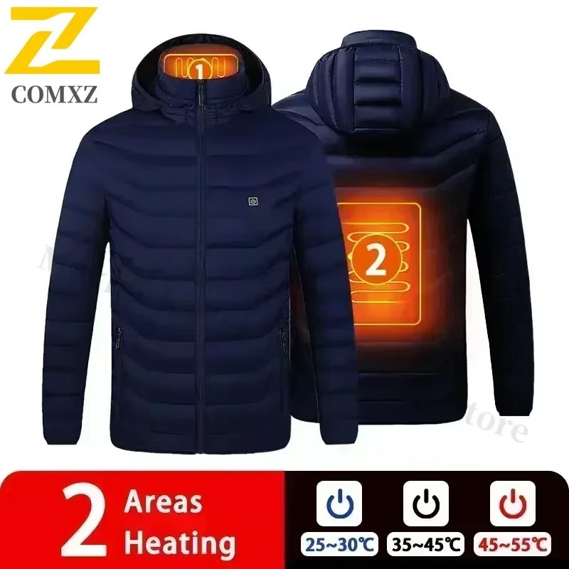 Veste Chauffante USB Électrique pour Hommes – Parka Hiver Imperméable avec Chauffage Intelligent