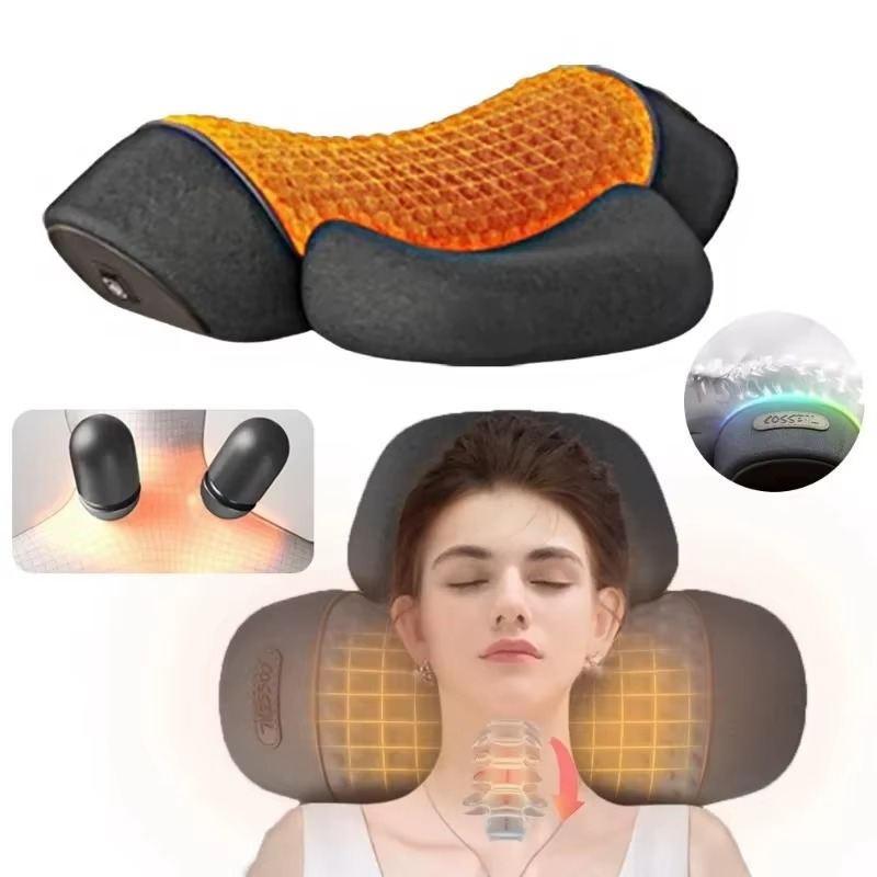 Coussin cervical électrique chauffant – Massage ou traction selon modèle