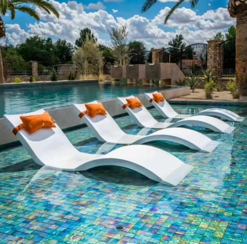 Chaise Longue de Piscine Extérieure – Chaise Inclinable de Jardin Moderne