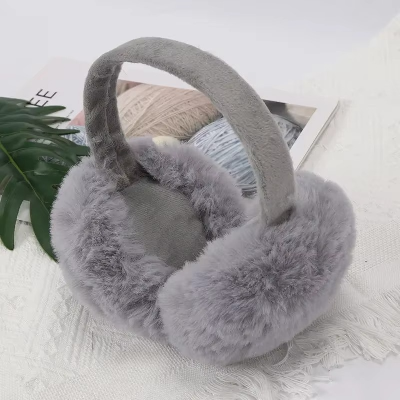 Cache-Oreilles Hiver Femme Doux et Chaud – Peluche Réglable et Pliable