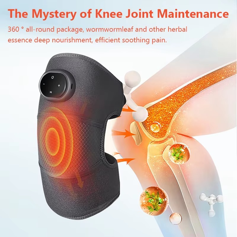 Coussin Chauffant pour le Genou - Masseur Électrique Vibrant pour Arthrite et Arthrose