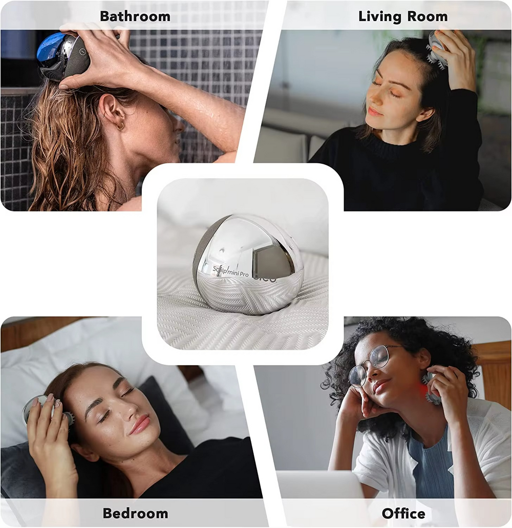 Mini Masseur de Cuir Chevelu Pro – Électrique, Sans Fil & Étanche