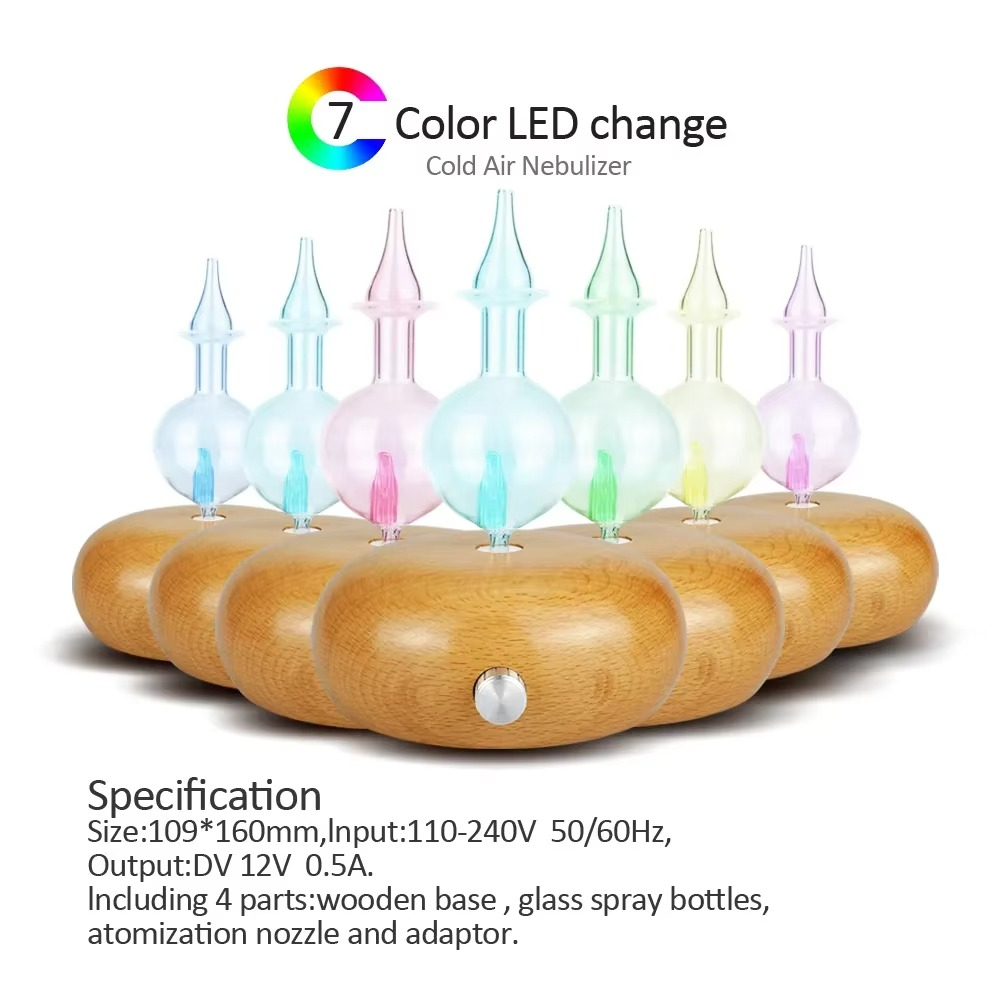 Diffuseur d’Huiles Essentielles en Bois Massif & Verre