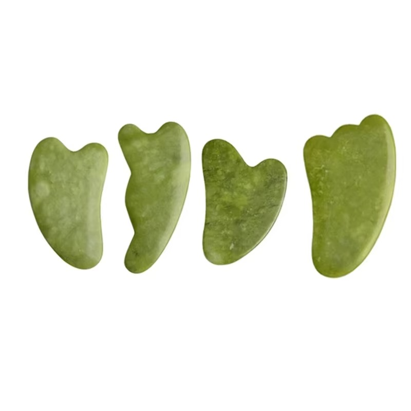 Ensemble de Planches Gua Sha en Jade Vert Naturel