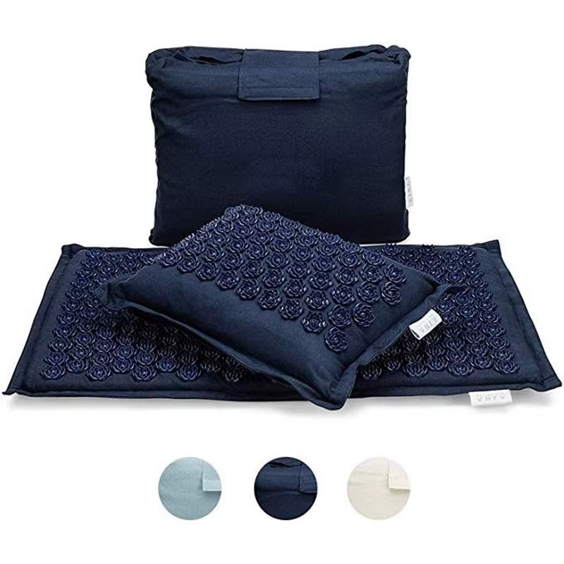 Tapis de Yoga de Massage en Lin Naturel – Acupression et Relaxation Profonde