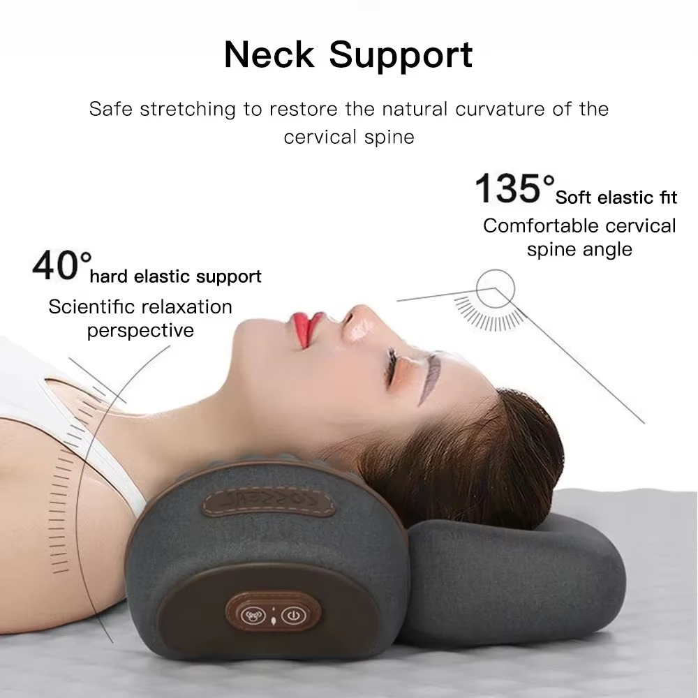 Coussin cervical électrique chauffant – Massage ou traction selon modèle