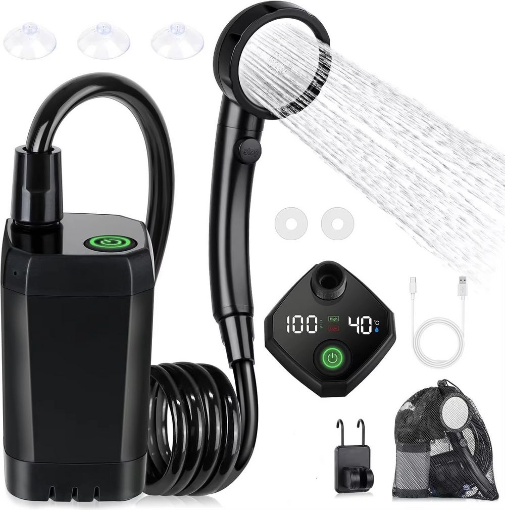 Douche de Camping Électrique Portable avec Affichage de la Température