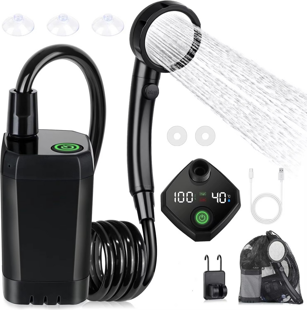 Douche de Camping Électrique Portable avec Affichage de la Température