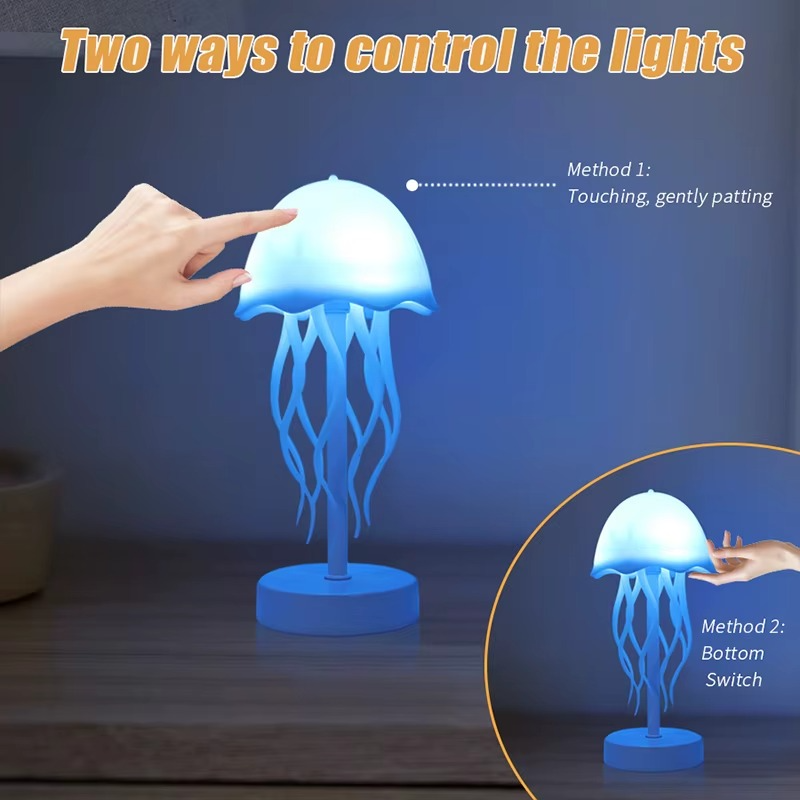 Veilleuse Méduse RGB – Lampe de Table Tactile