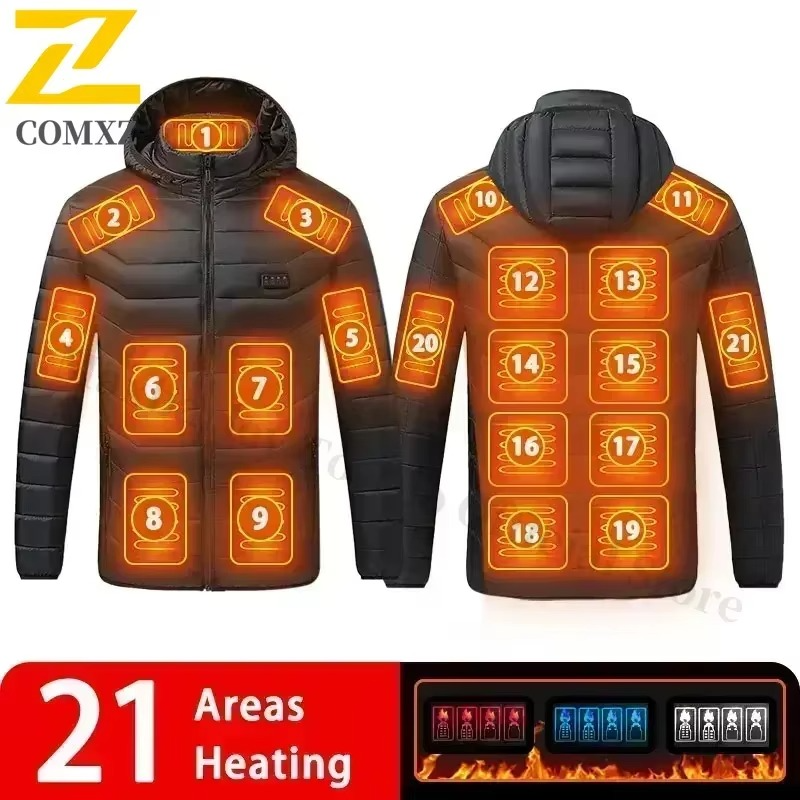Veste Chauffante USB Électrique pour Hommes – Parka Hiver Imperméable avec Chauffage Intelligent