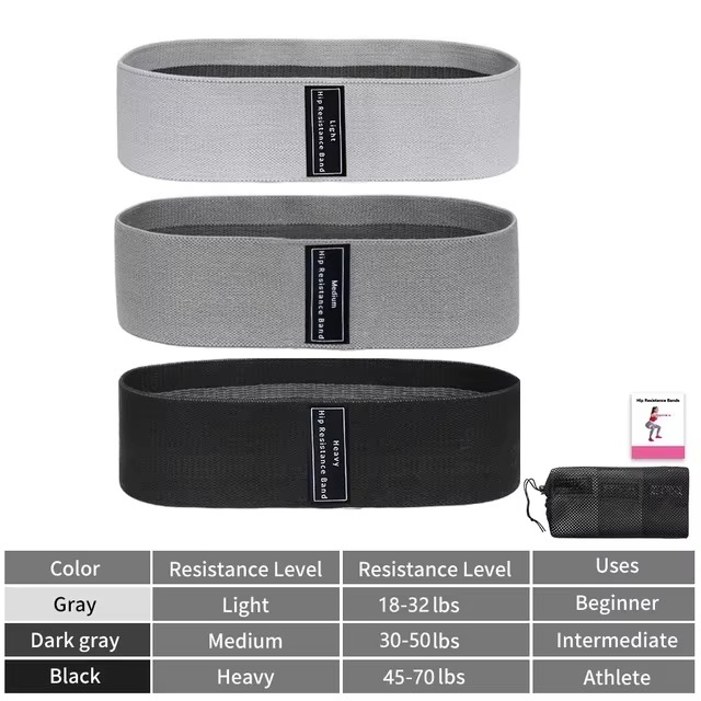 Bandes de Résistance en Tissu – Entraînement Fessiers, Cuisses & Corps Complet