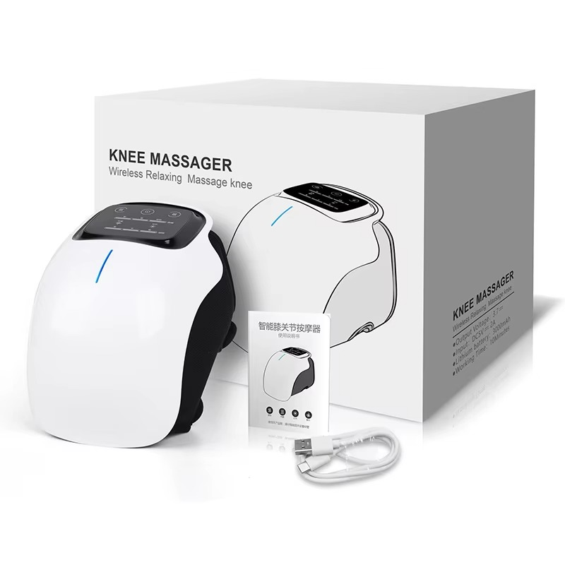 Masseur de Genou Sans Fil avec Écran LED, Chaleur Infrarouge et Vibrations