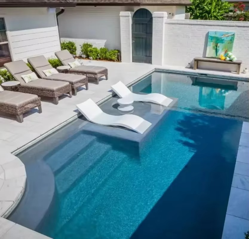 Chaise Longue de Piscine Extérieure – Chaise Inclinable de Jardin Moderne