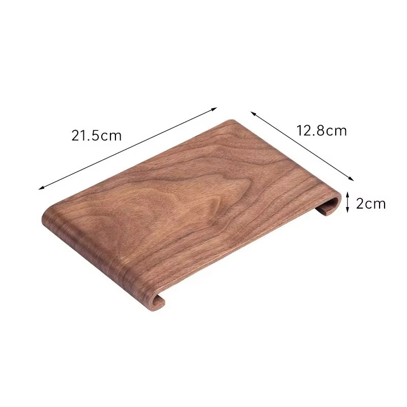 Plateau Rectangulaire en Bois de Noyer – Style Rétro pour Bureau, Hôtel ou Maison