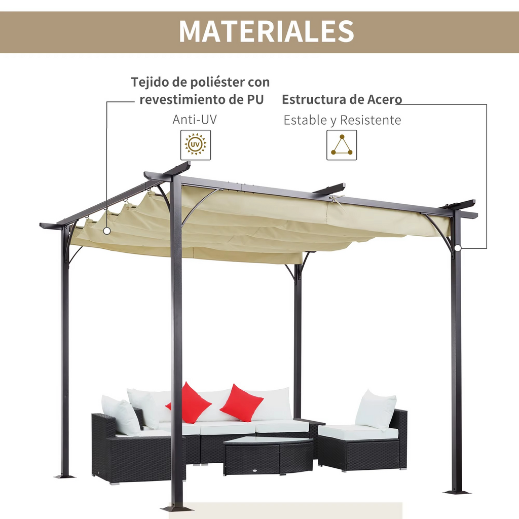 Pergola en Métal Outsunny 3x3m – Élégance et Protection pour Votre Espace Extérieur