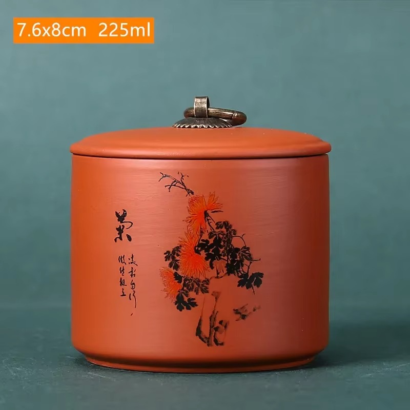 Caddie à Thé en Argile Violette Antique – L’Art de la Conservation