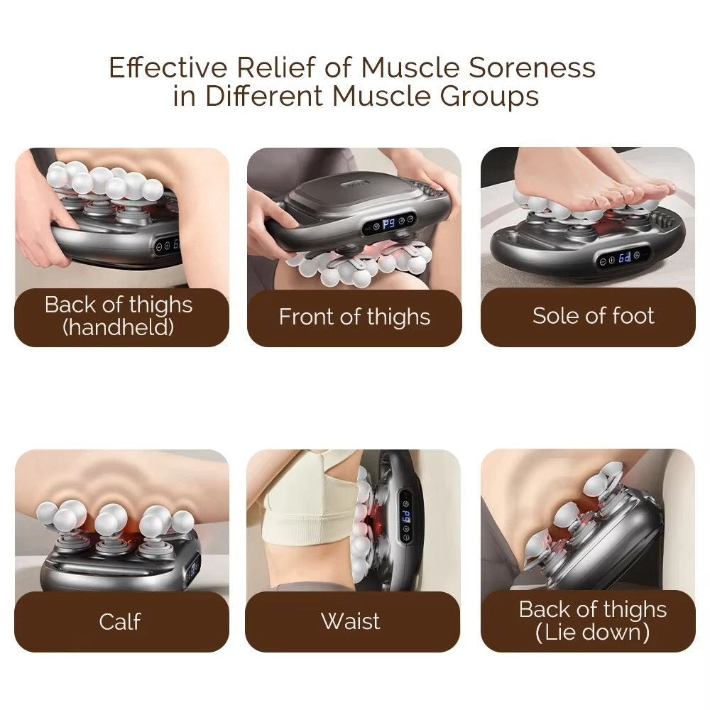 Pistolet de Massage Corporel MERALL à 22 Têtes – Thérapie Musculaire