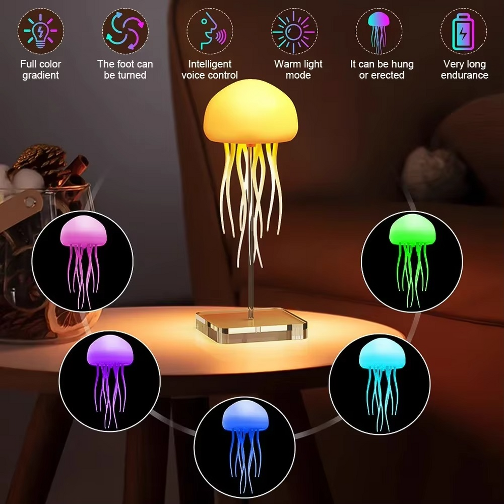Veilleuse Méduse RGB – Lampe de Table Tactile