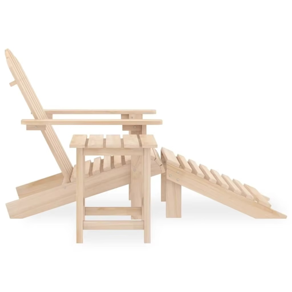 Chaise Adirondack avec Repose-Pieds et Table – Élégance et Confort Intemporel
