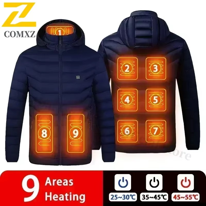 Veste Chauffante USB Électrique pour Hommes – Parka Hiver Imperméable avec Chauffage Intelligent