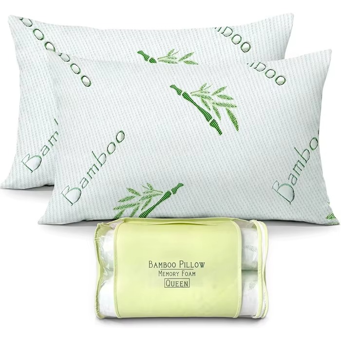 Oreiller en Mousse à Mémoire de Forme – Confort Bambou