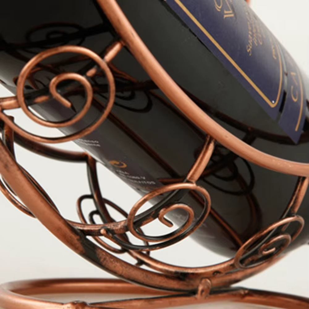 Support à Verres & Bouteille de Vin – Style Vintage en Métal