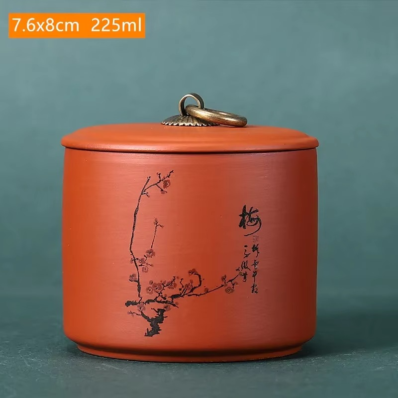 Caddie à Thé en Argile Violette Antique – L’Art de la Conservation