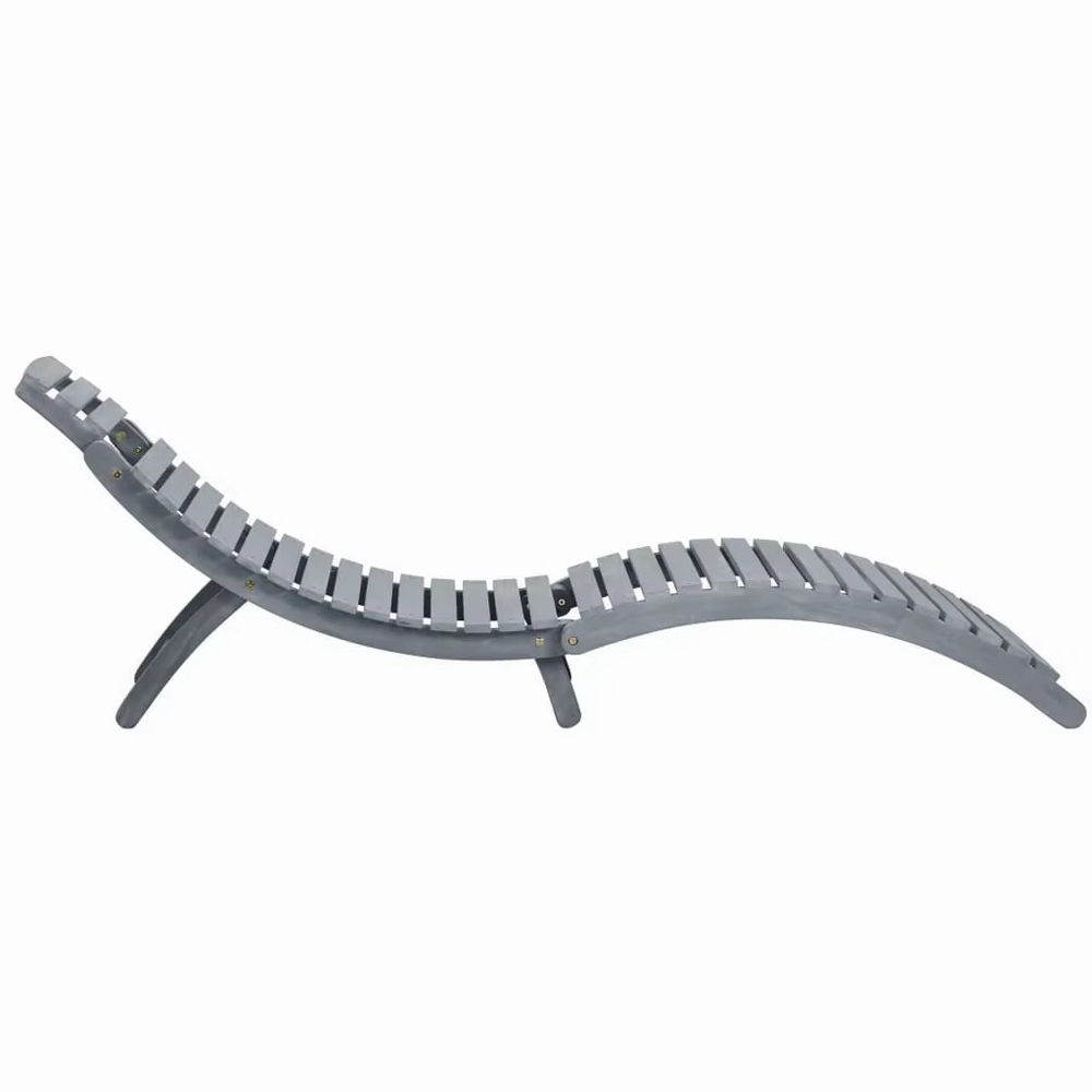Chaise Longue Pliante en Bois d'Acacia Massif