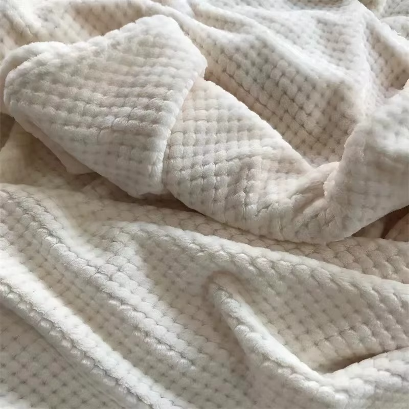 Plaid à carreaux en fausse fourrure – Couverture douce pour lit et canapé