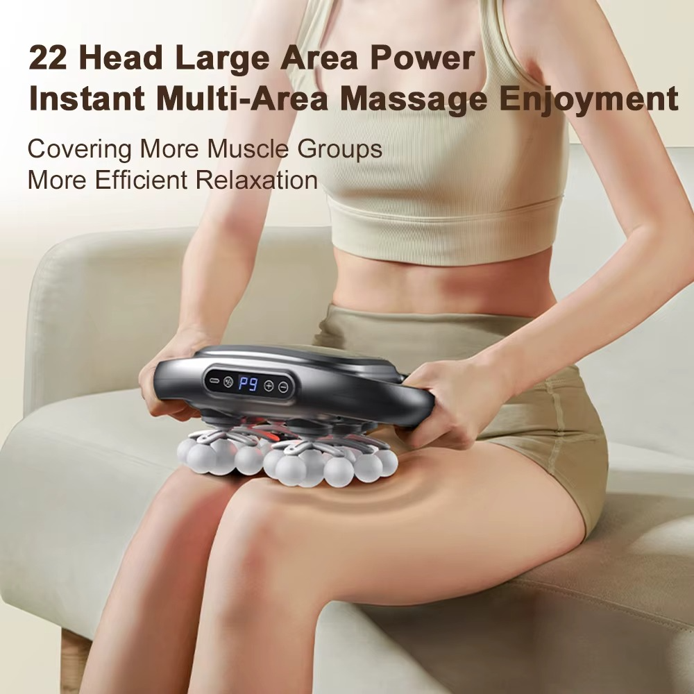 Pistolet de Massage Corporel MERALL à 22 Têtes – Thérapie Musculaire