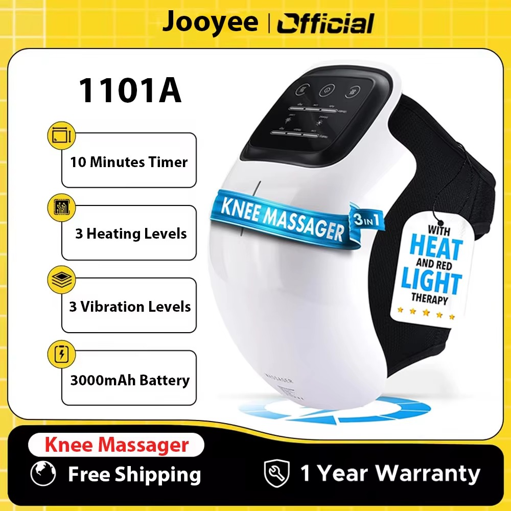 Masseur de Genou Sans Fil avec Écran LED, Chaleur Infrarouge et Vibrations