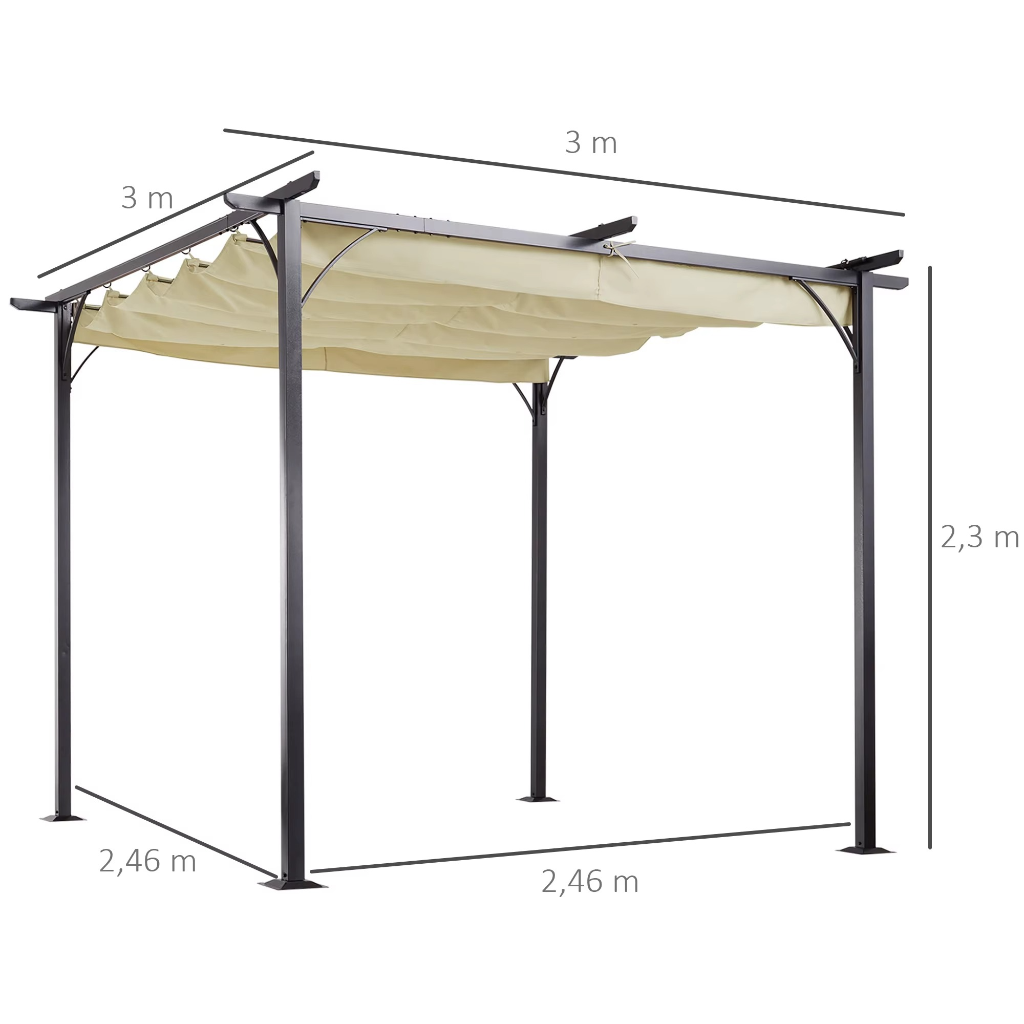 Pergola en Métal Outsunny 3x3m – Élégance et Protection pour Votre Espace Extérieur