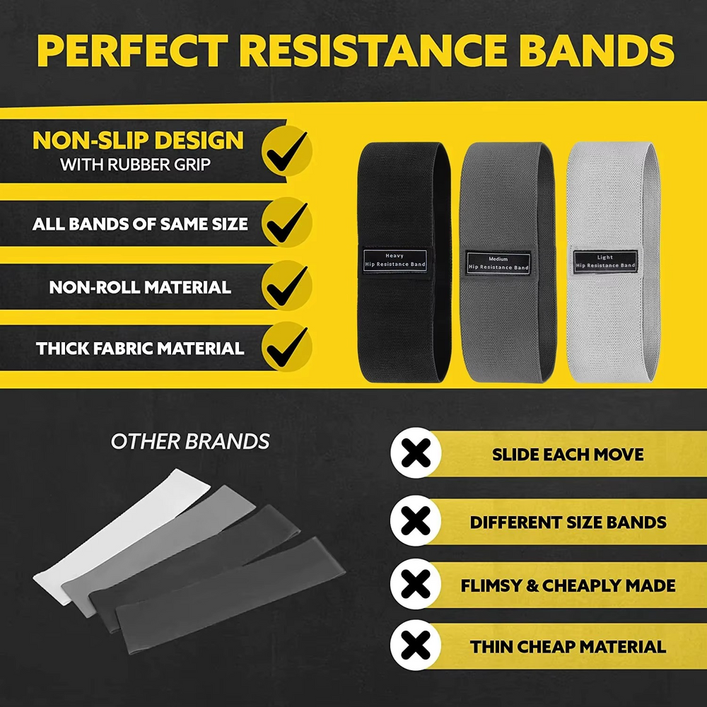 Bandes de Résistance en Tissu – Entraînement Fessiers, Cuisses & Corps Complet