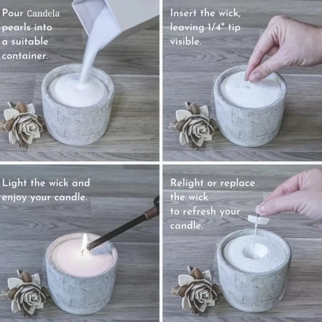 Bougie de Sable Perlée Réutilisable