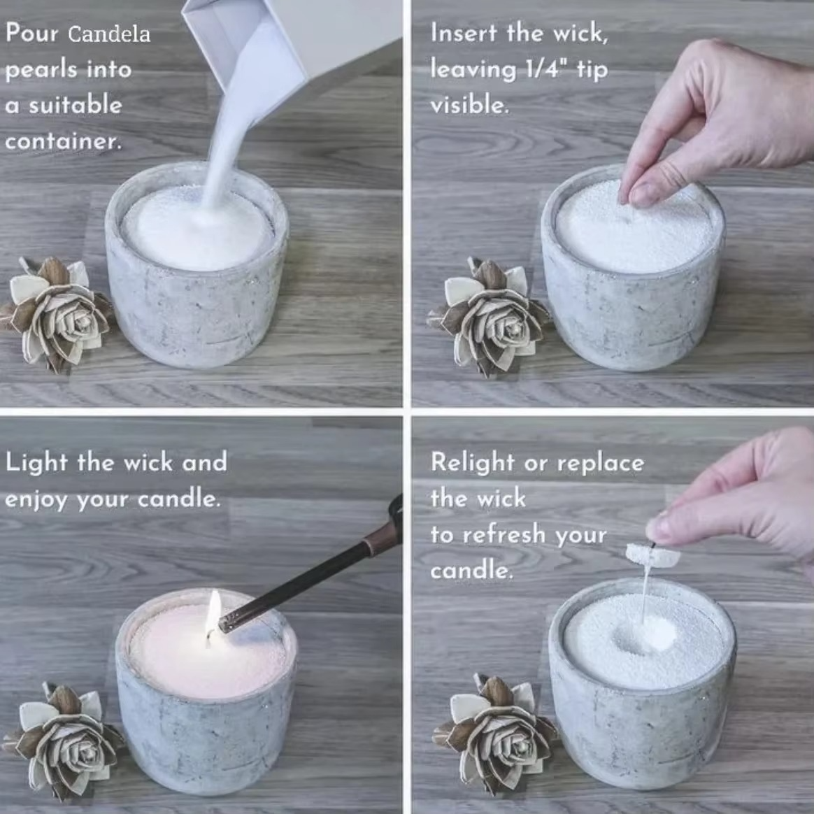 Bougie de Sable Perlée Réutilisable