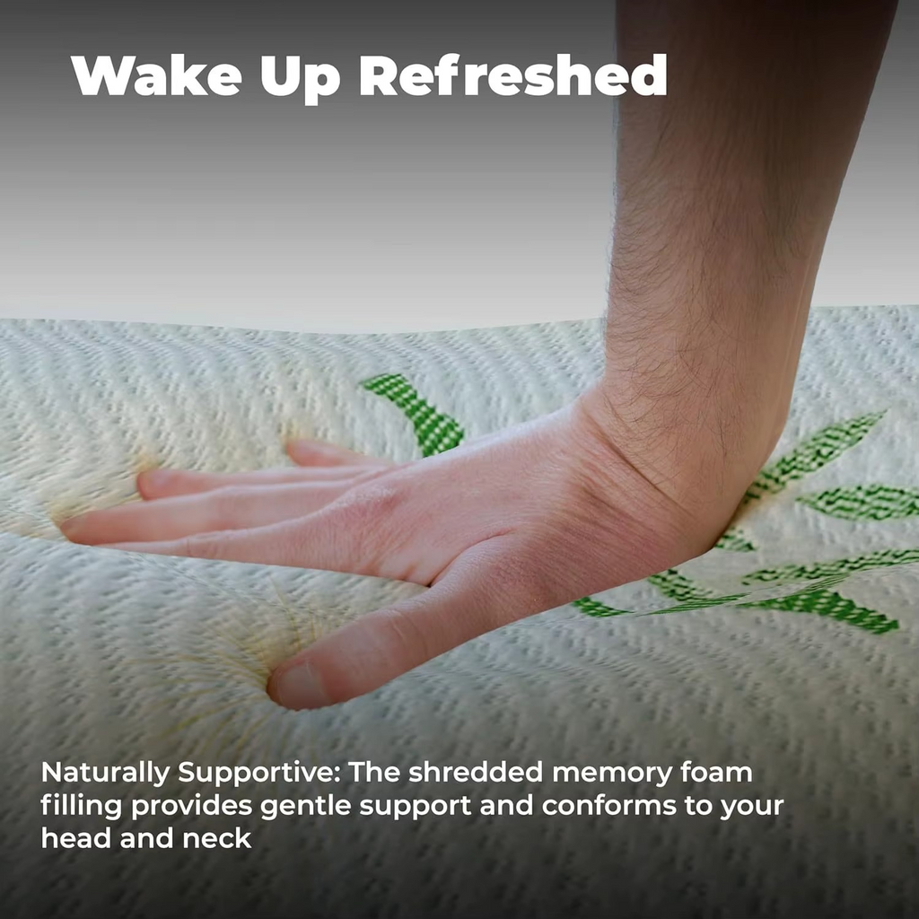 Oreiller en Mousse à Mémoire de Forme – Confort Bambou