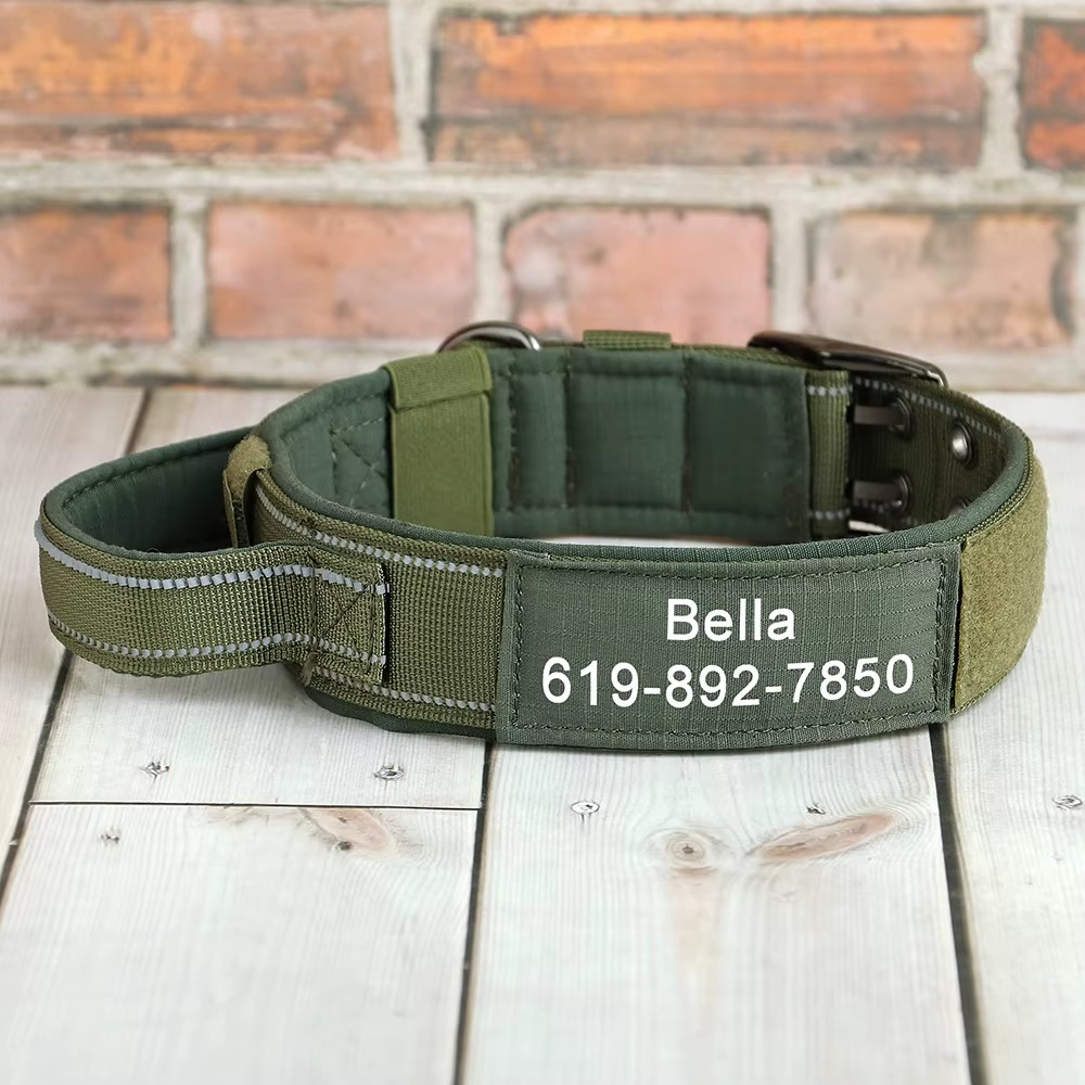 Collier Militaire Personnalisé pour Chien – Nylon Résistant & Réglable
