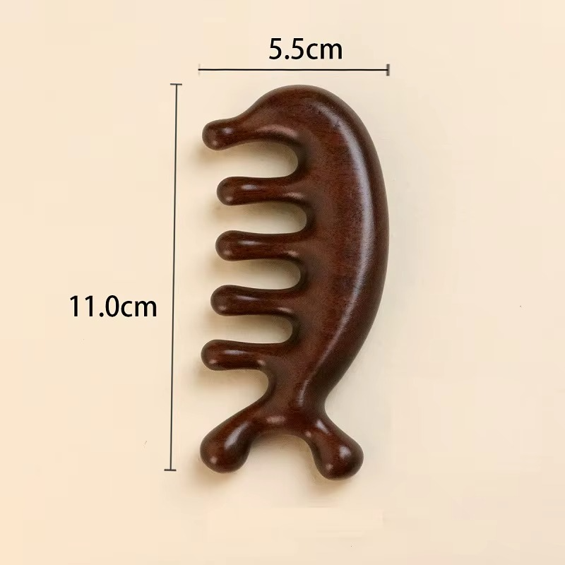 Peigne Masseur en Bois pour Cuir Chevelu