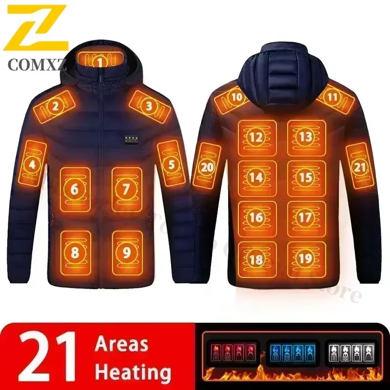 Veste Chauffante USB Électrique pour Hommes – Parka Hiver Imperméable avec Chauffage Intelligent
