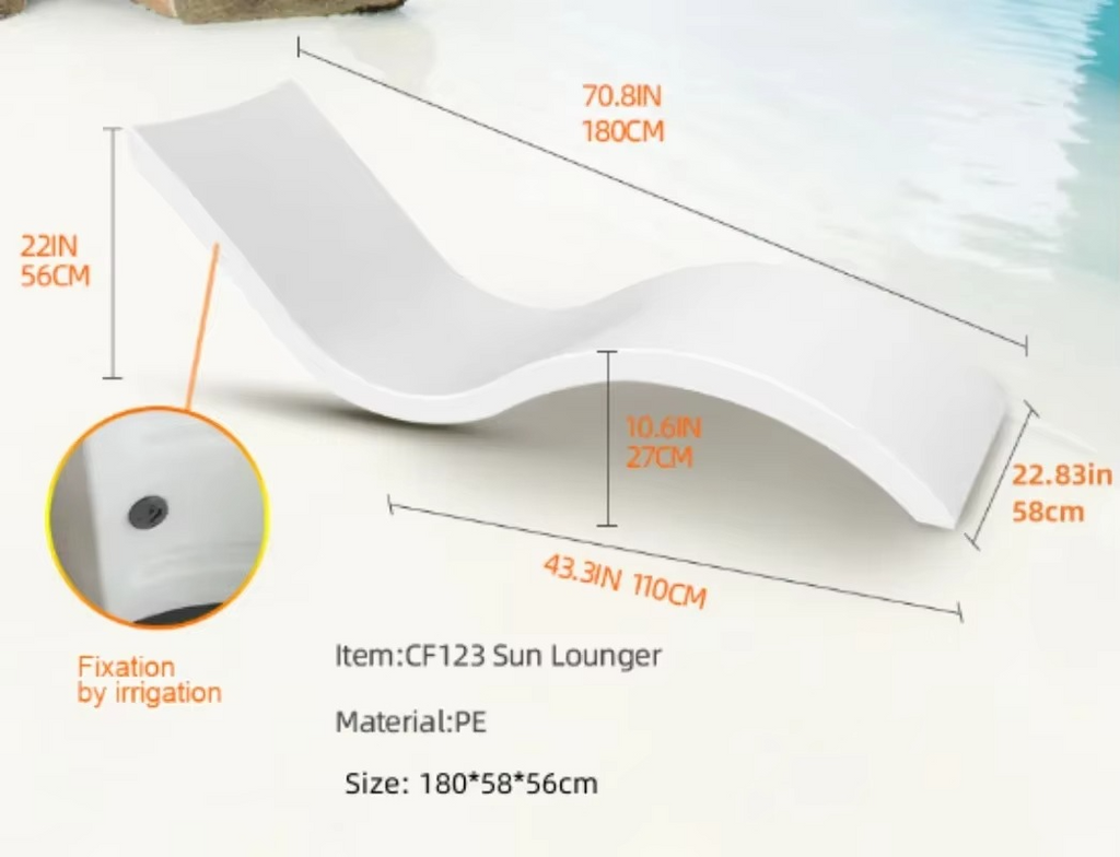 Chaise Longue de Piscine Extérieure – Chaise Inclinable de Jardin Moderne