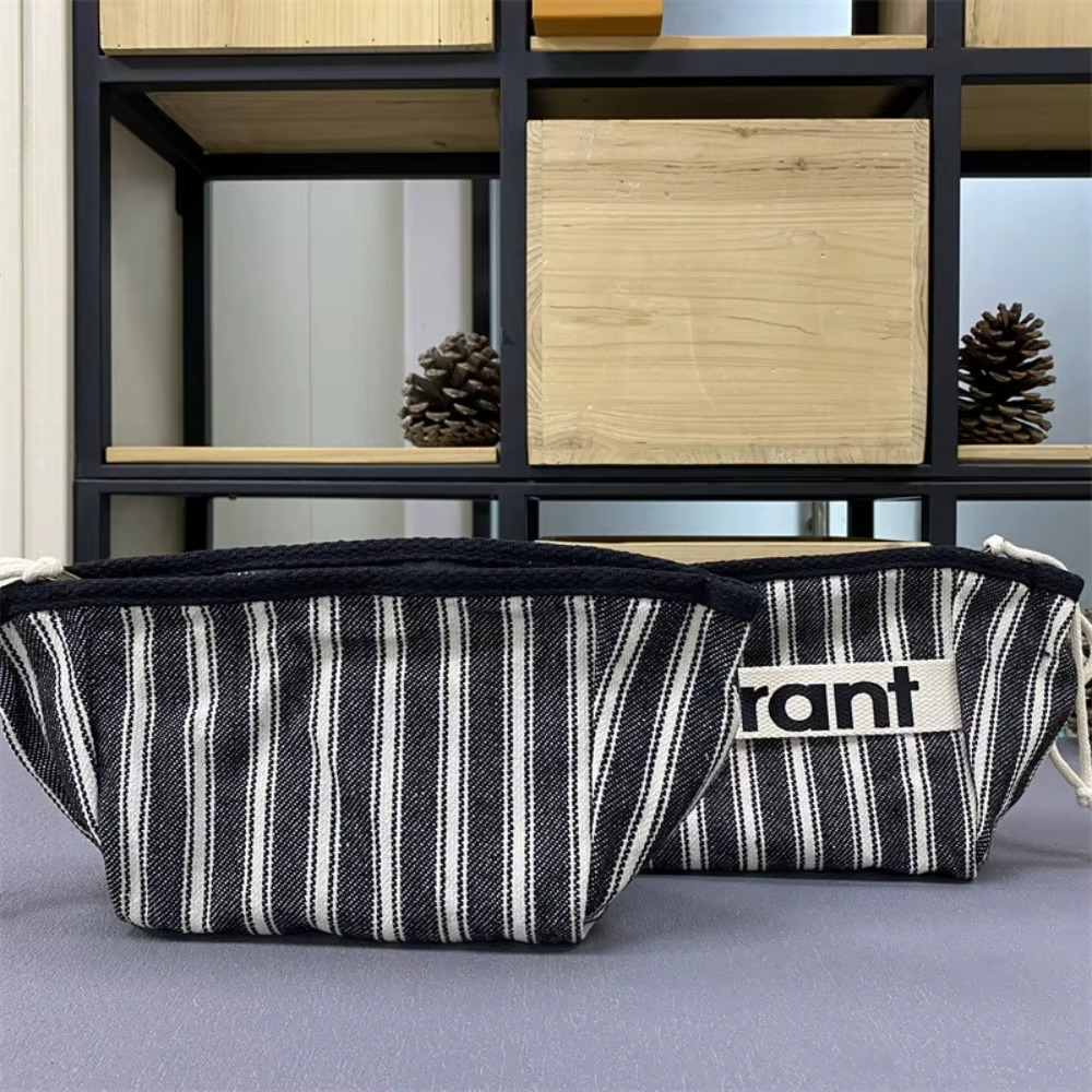 Trousse de Maquillage en Toile Rayée