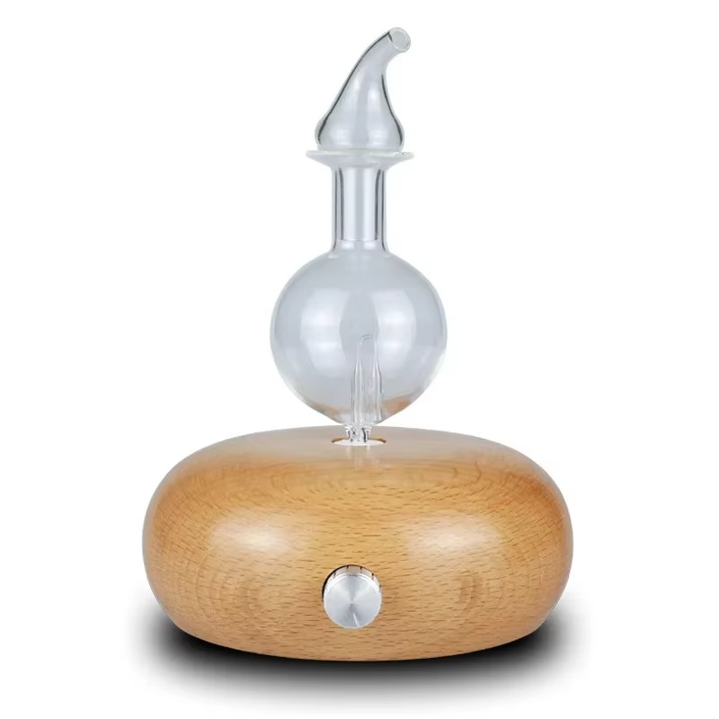 Diffuseur d’Huiles Essentielles en Bois Massif & Verre