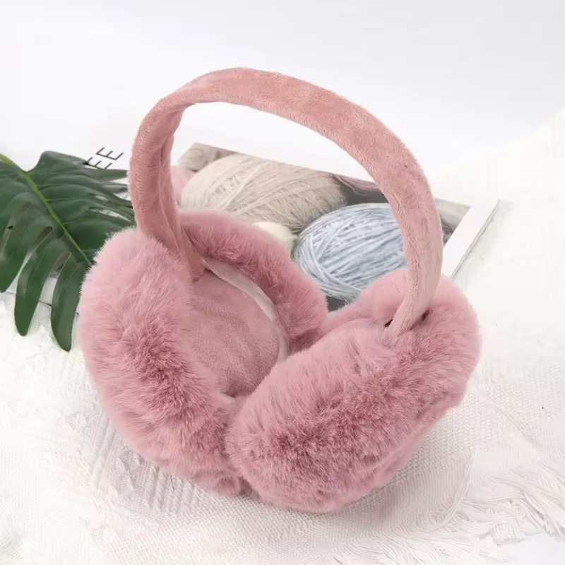 Cache-Oreilles Hiver Femme Doux et Chaud – Peluche Réglable et Pliable