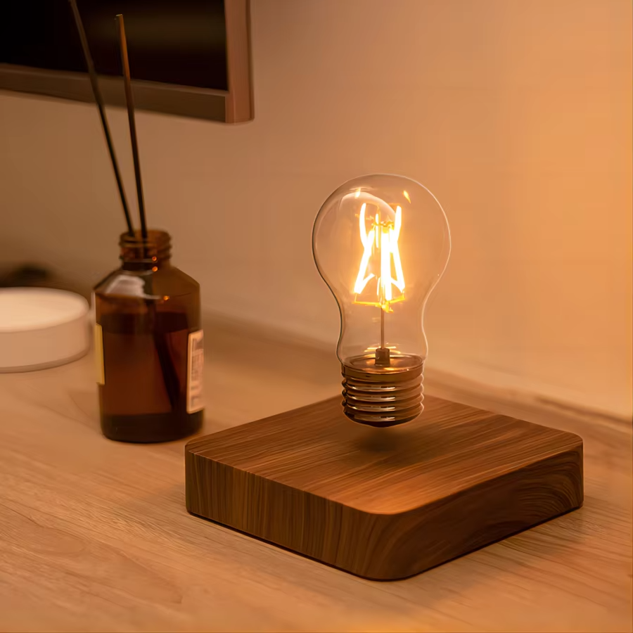 Lampe LED à ampoule en lévitation magnétique