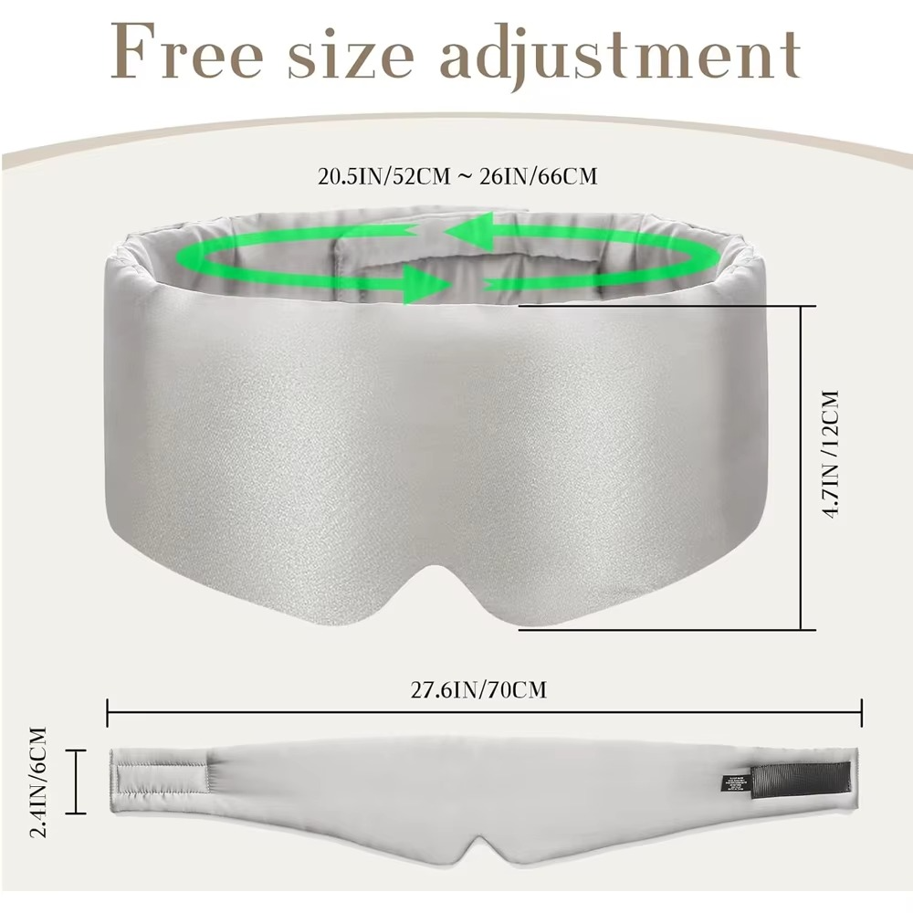 Masque de Sommeil en Soie de Mûrier 100% – Bloque la Lumière, Confort Optimal